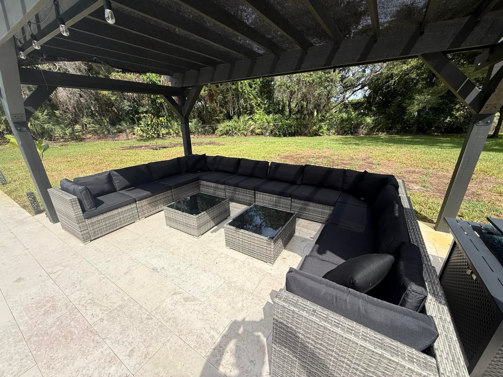 Zettum Outdoor L-Shaped Sectional Cover - 600D Patio Sectional Sofa Cover, Waterproof Patio Furniture Covers for 6-Seater Outdoor Sectional Sofa and Couch, Left Facing, 85x110 Inch Wide customer photo 2