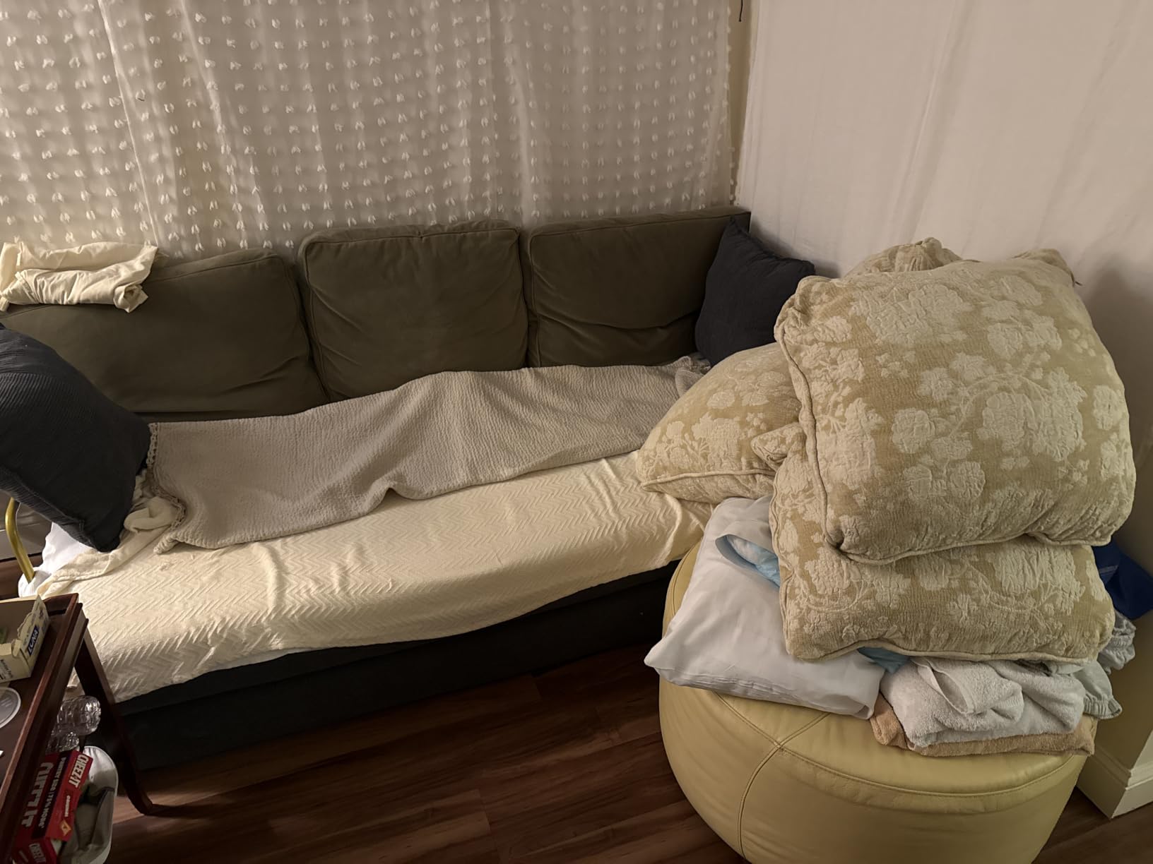 4-in-1 Folding Convertible Sofa Bed, 78 Inch Boneless Couch with Fixed-Shape Frame, Corduroy Loveseat Sleeper with Pull Out Bed, Floor Sofa Modular Futon Couch for Living Room Bedroom Lounge (Beige) customer photo 1