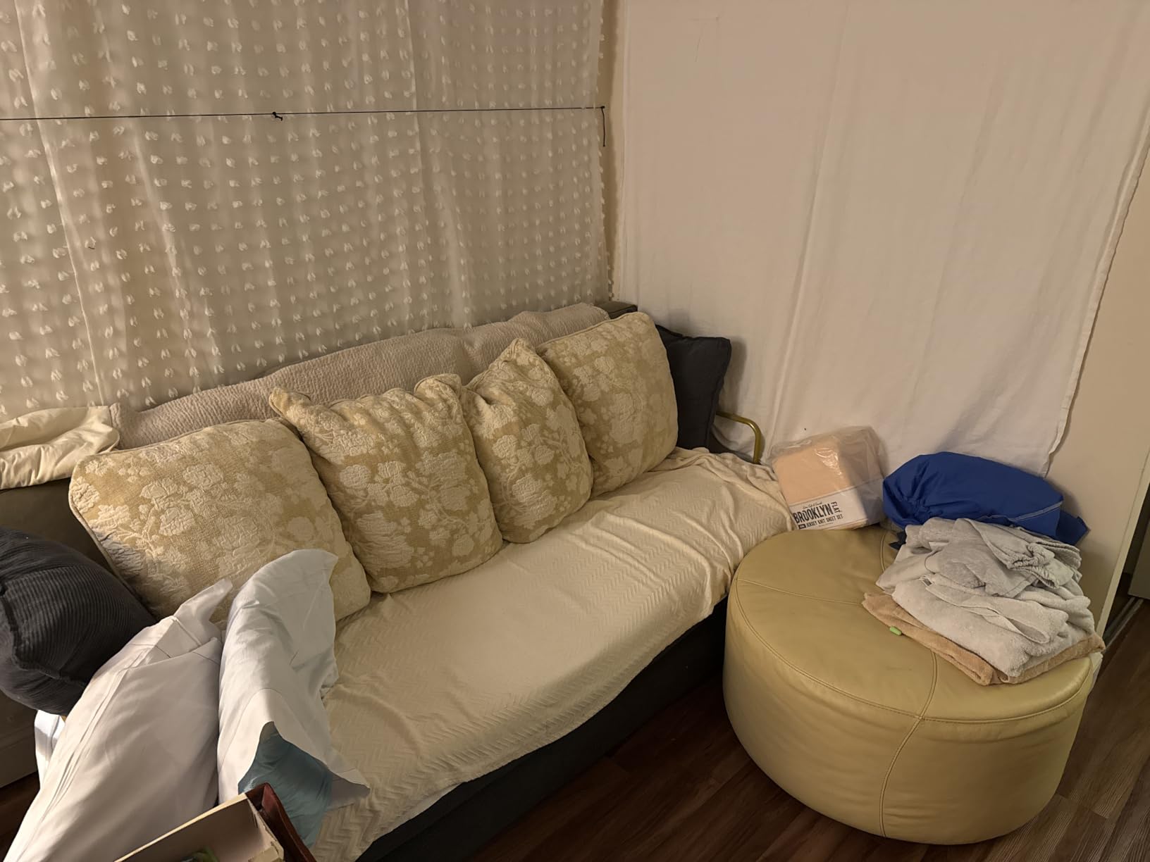 4-in-1 Folding Convertible Sofa Bed, 78 Inch Boneless Couch with Fixed-Shape Frame, Corduroy Loveseat Sleeper with Pull Out Bed, Floor Sofa Modular Futon Couch for Living Room Bedroom Lounge (Beige) customer photo 2