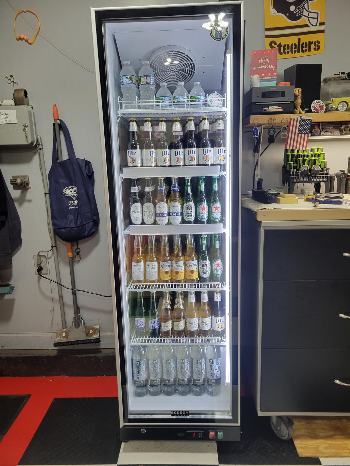 BODEGACOOLER 12.5 Cu. Ft. Upright Commercial Beverage Refrigerator, Large Glass-Door Display Merchandiser, Energy-Star Rated Drink & Bar Cooler with Soft LED Lighting customer photo 1
