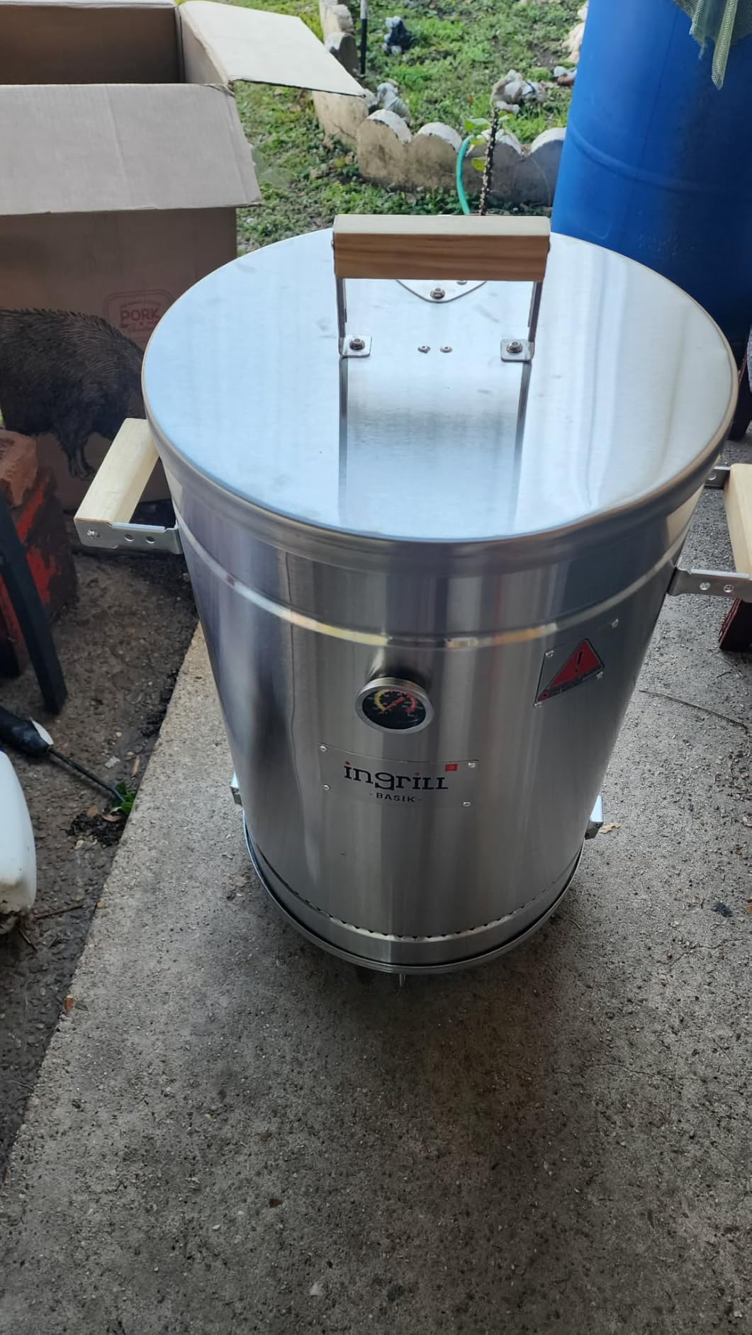 3-in-1 Stainless Steel Smoker Barrel Grill - Portable Charcoal BBQ with Thermometer, 25 lbs Outdoor Cooking Smoker for Camping, Backyard & Home BBQ INGRILL customer photo 2