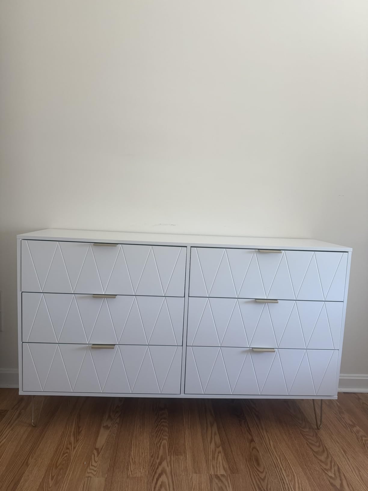 Anbuy Bedroom Sets White Sets 3 Piece, Night Stand Sets and 6 Drawer Dresser for Bedroom, Two Drawers Nightstand Set of 2 & 6 Drawer Dresser Combo 3 Pieces (White) customer photo 1