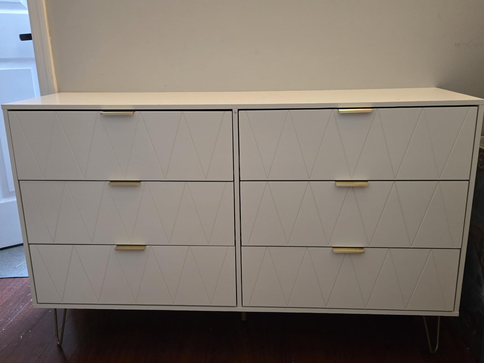 Anbuy Bedroom Sets White Sets 3 Piece, Night Stand Sets and 6 Drawer Dresser for Bedroom, Two Drawers Nightstand Set of 2 & 6 Drawer Dresser Combo 3 Pieces (White) customer photo 2