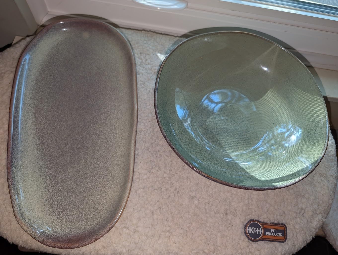 Oneida Organic Shades Sage Green Stoneware 2-Piece Serving Platter Set customer photo 1