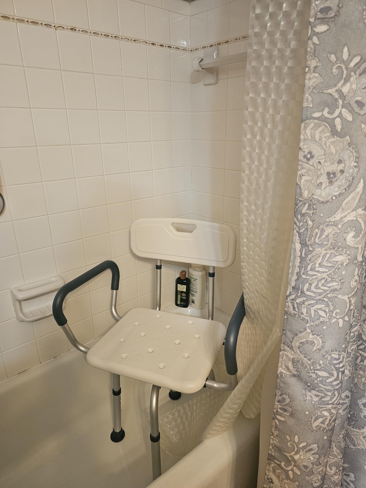 Swive Shower Chair with Arms and Back, 400 lbs Heavy Duty Shower Seat for Inside Shower Stall and Bathtub, Height Adjustable Safety Bath Seat for Elderly, Adults, Handicap and Disabled customer photo 2