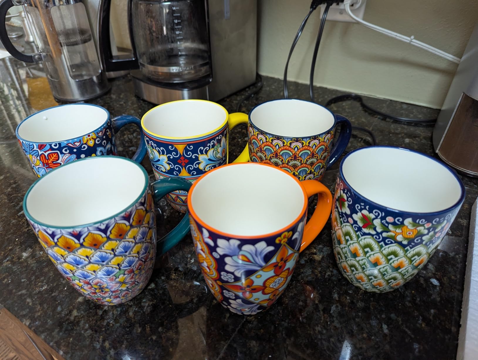 vancasso SIMI 16 oz Large Coffee Mugs Set of 6, Ceramic Cups with Handle | Bohemian Mug, Ideal for Coffee, Latte, Tea, Cappuccino and Hot Chocolate, Dishwasher Microwave Safe for Daily Use Gift Set customer photo 2