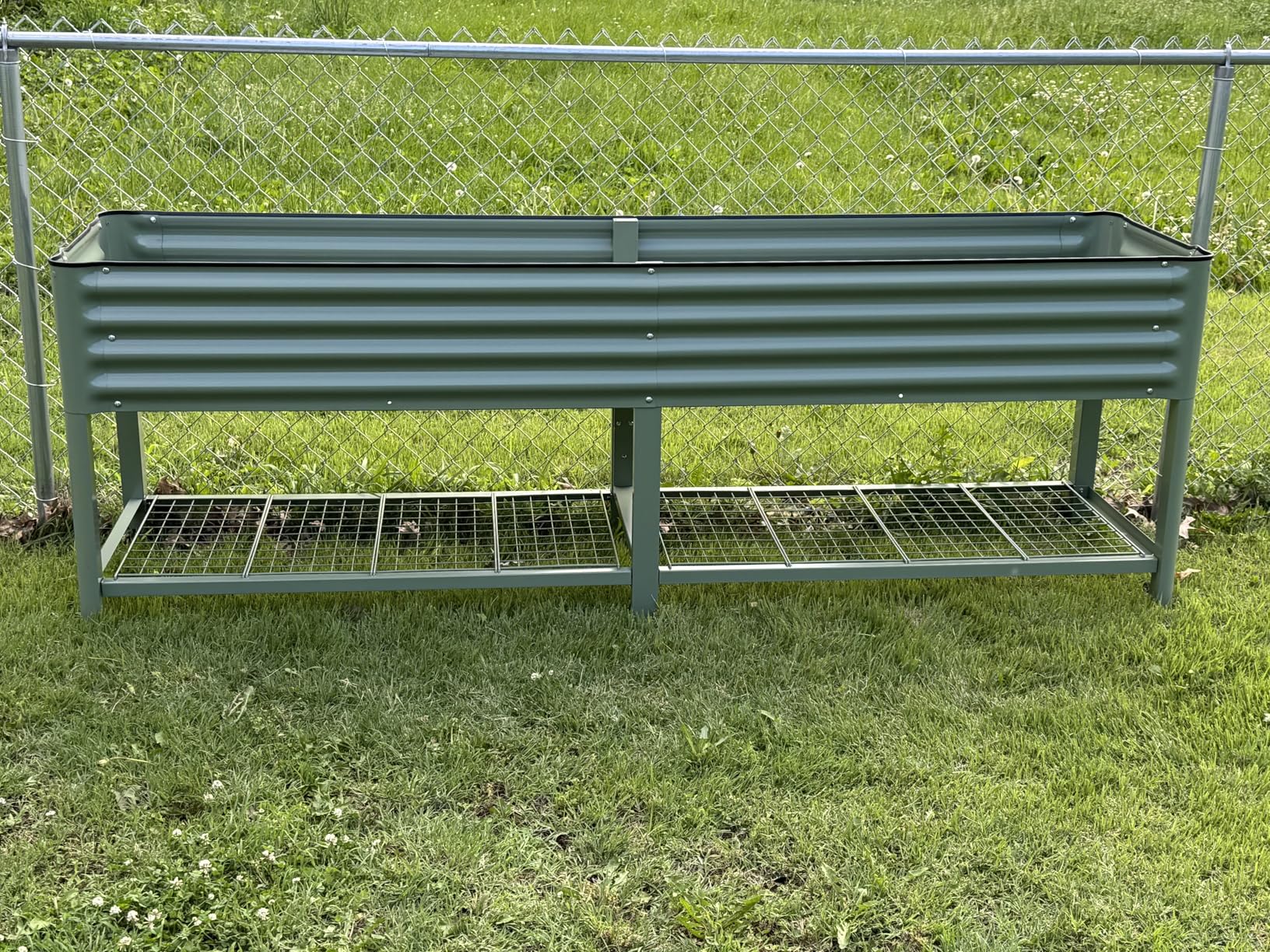 Elevated Raised Garden Bed-V Series, 2' x 4' Garden Beds with Legs & Storage Rack for Patio Porch, 700 Lbs Weight Capacity, Outdoor Planter Boxes for Gardening Herbs Vegetables Flowers, Olive Green customer photo 1