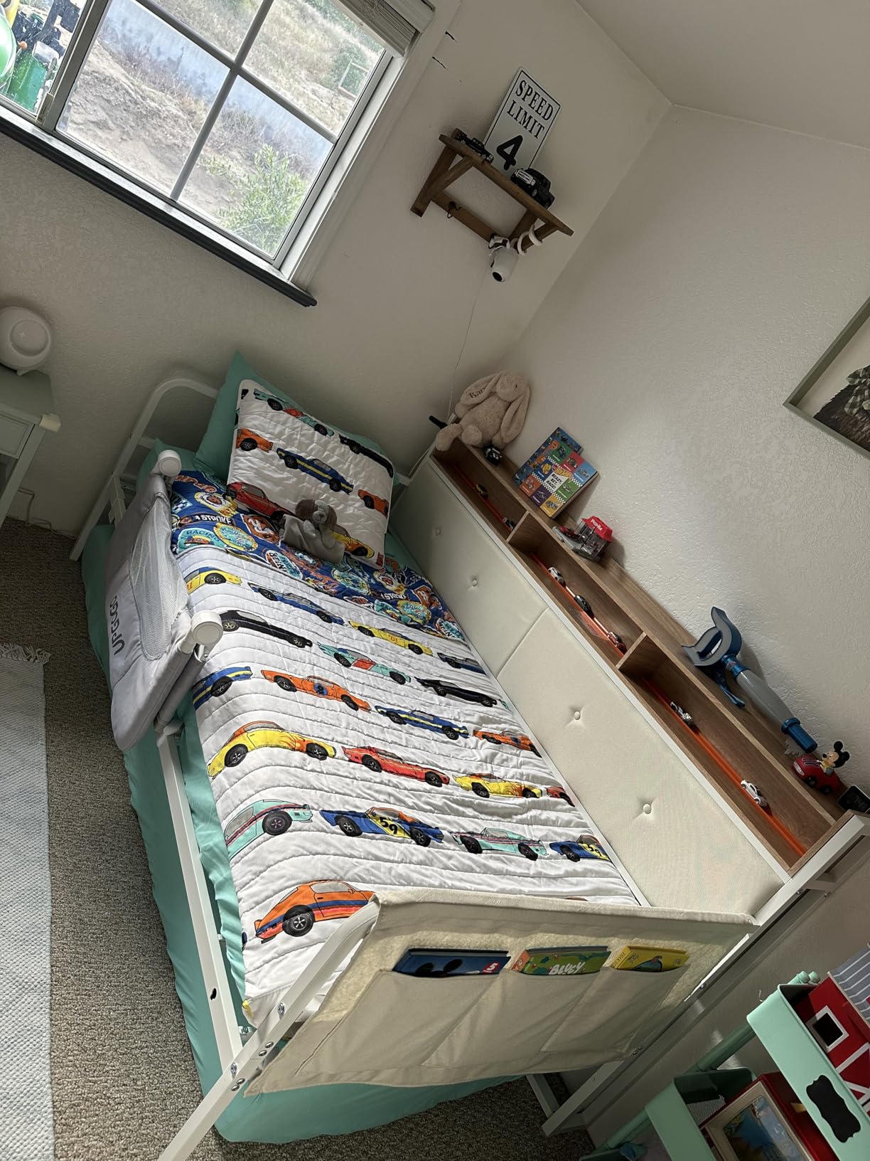 LIKIMIO Daybed with Trundle, Twin Bed Frame, White with Upholstered Headboard and Charging Station customer photo 2