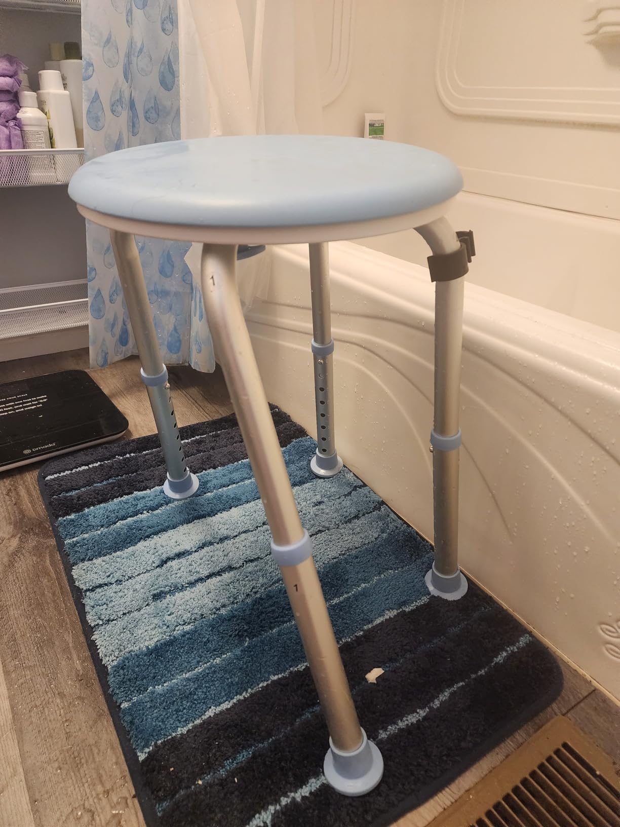 FSA/HSA Adjustable Swivel Bath Seat Shower Chair for Inside Shower, Shower Seat for Inside Tub Bathroom Bench Bath Chair for Elderly and Disabled (Blue) customer photo 2