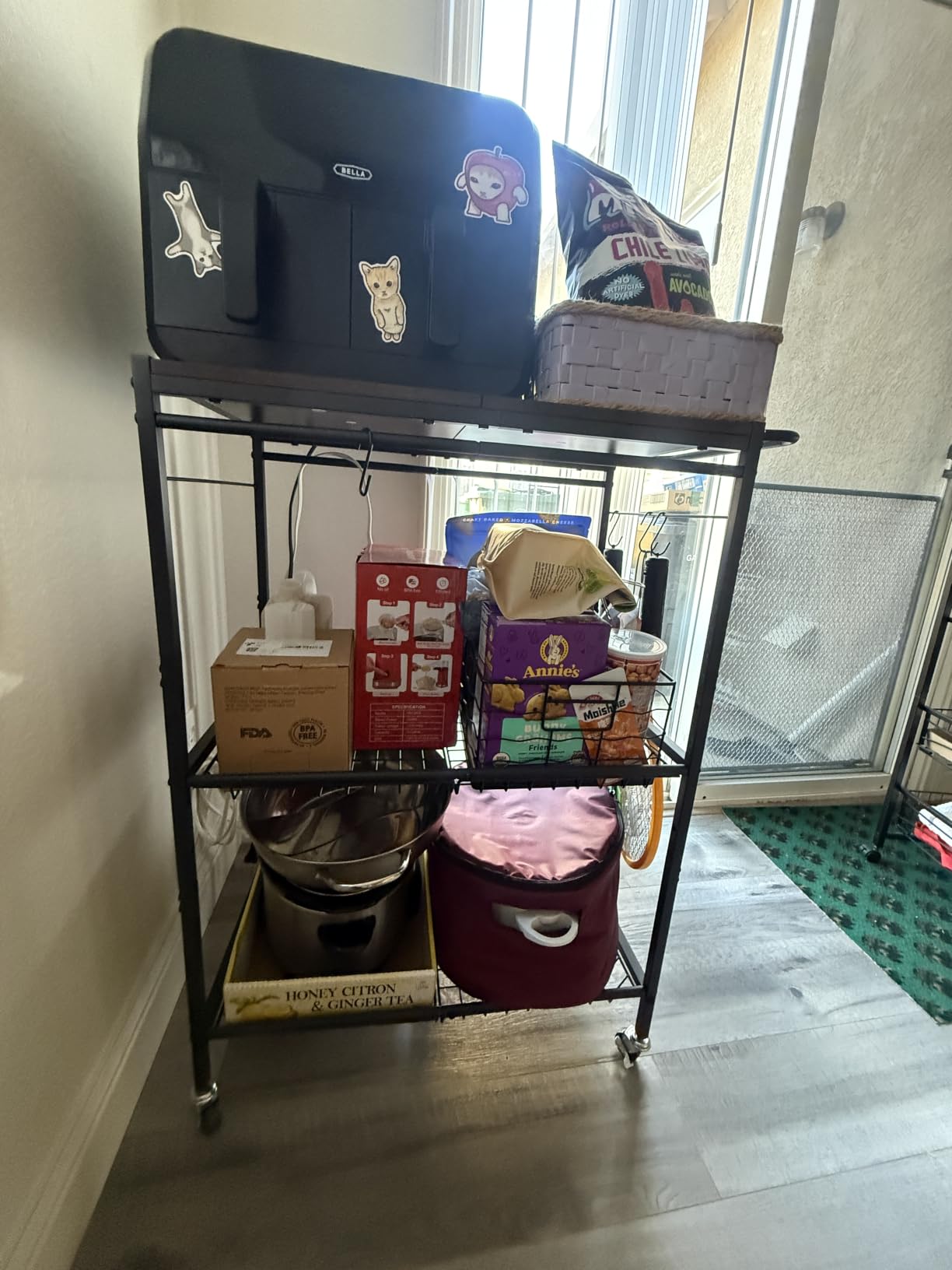 Microwave Kitchen Rolling Cart, 35.43