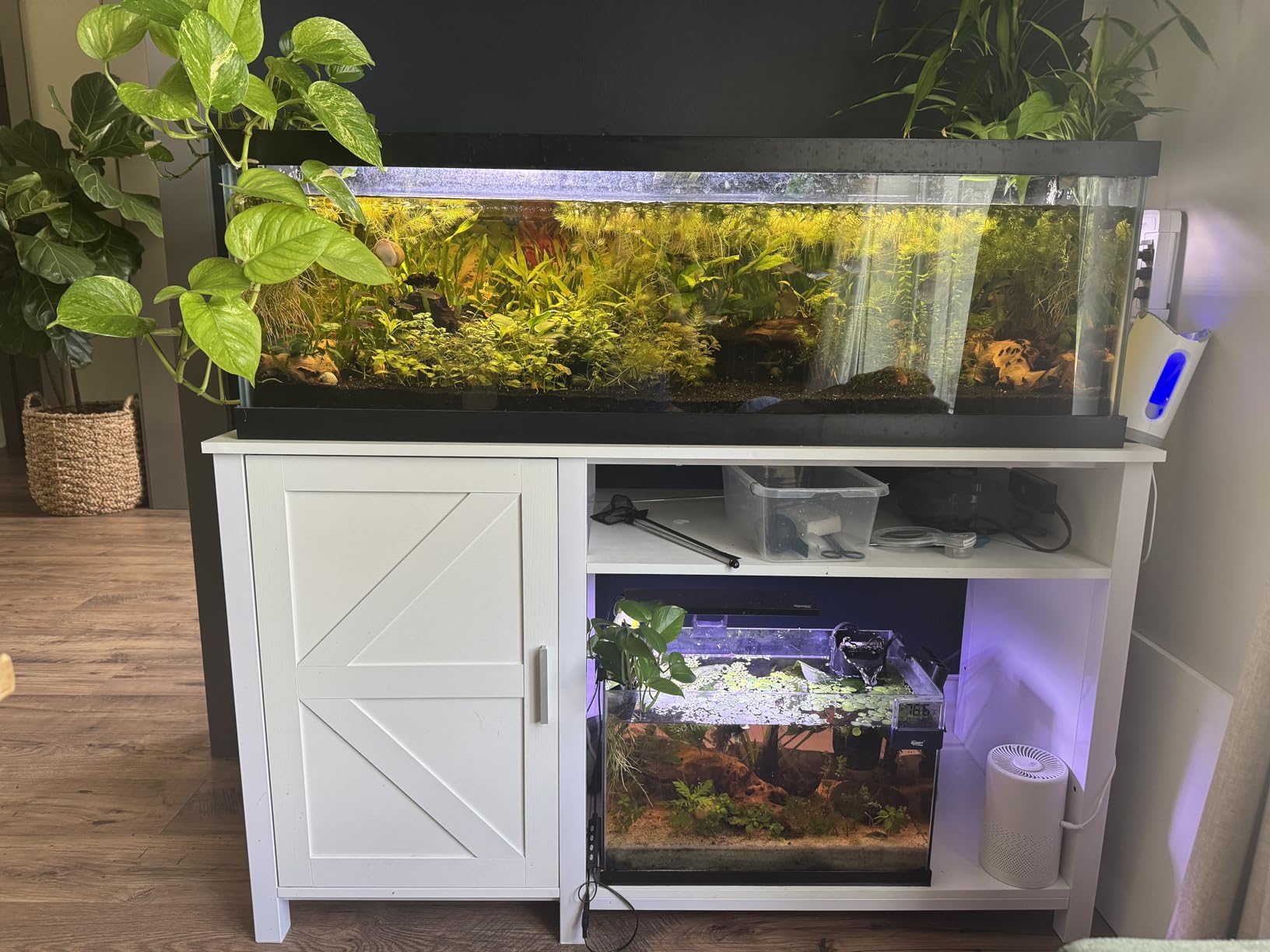 YITAHOME 120 Gallon Fish Tank Stand with Power Outlets | Heavy Duty Metal Large Aquarium Stand with Cabinet, Reptile Terrariums Table for Turtle, 1100LBS Capacity, Black customer photo 1