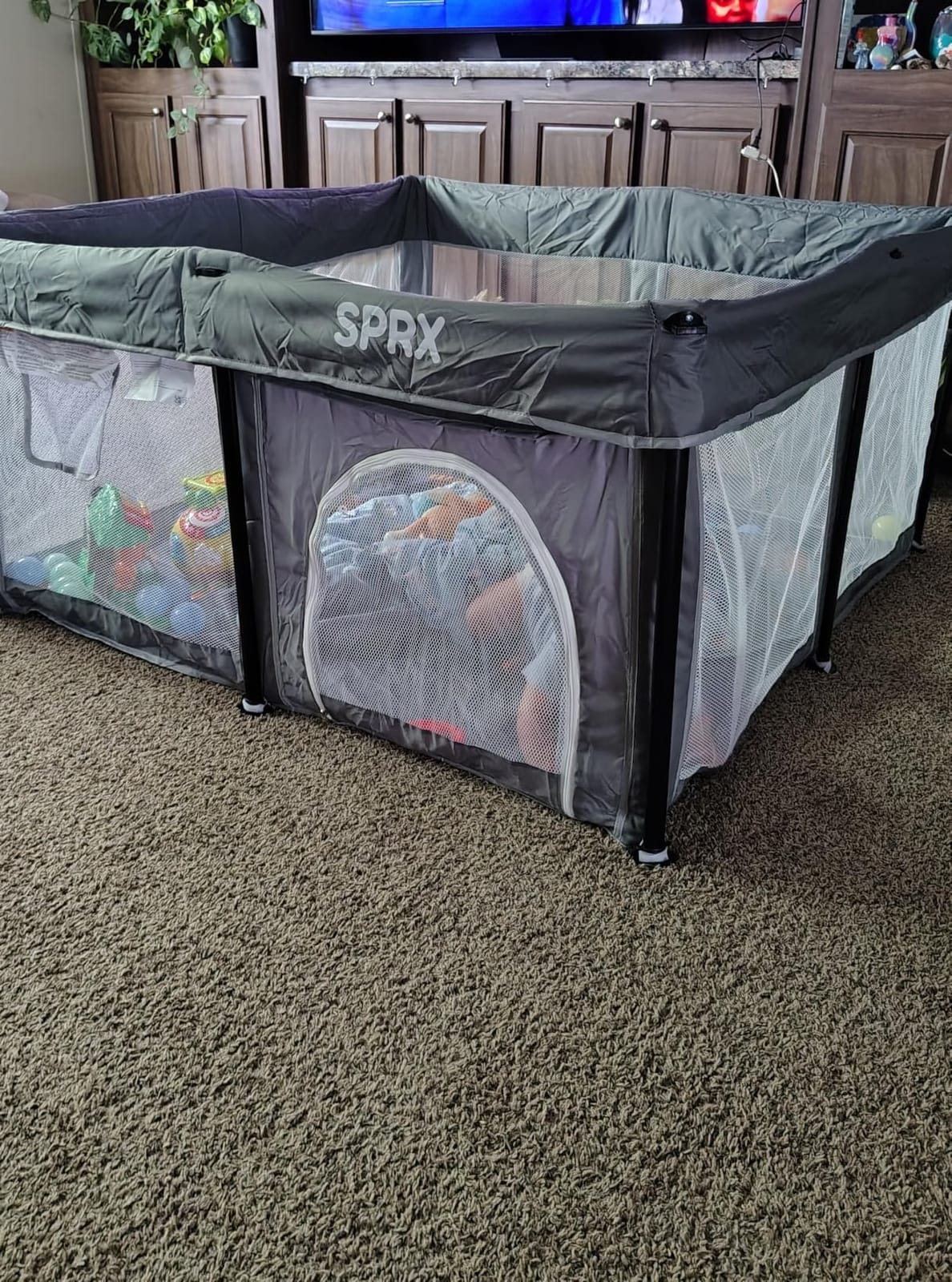 Foldable Baby Playpen with Mat, 50x50 Collapsible Playard for Babies and Toddlers, Indoor & Outdoor, Portable Travel Playpen with Travel Pack and 50 Ocean Balls customer photo 1