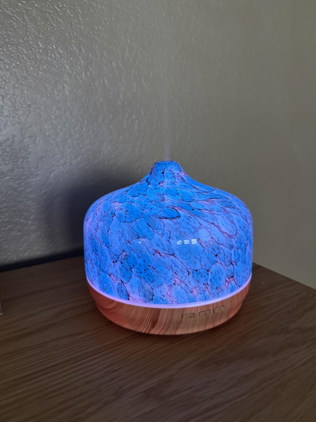 Porseme 500ml Glass Essential Oil Diffuser Aromatherapy Ultrasonic Cool Mist Humidifier 15-21 Running Hours Waterless Auto-Off Air Diffusers for Sleeping Yoga Working Spa(Teal Green) customer photo 2