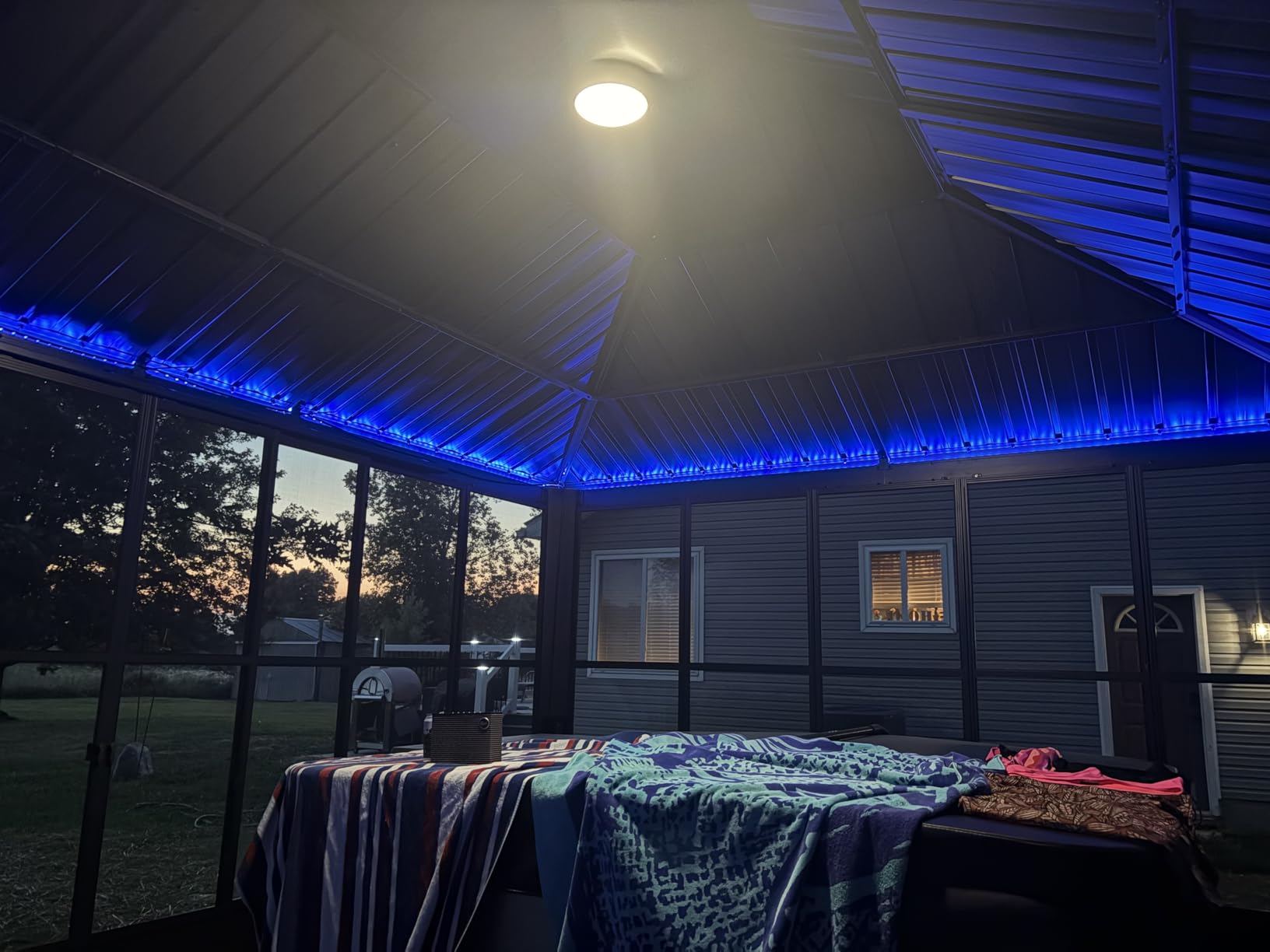 PURPLE LEAF Screened Gazebo 12' x 20' Outdoor Solarium, Grey | Built To Last Outdoors, Sliding Doors on Front & Back, Removable PC Panels, High-Density Mesh, Customize Your Space customer photo 1