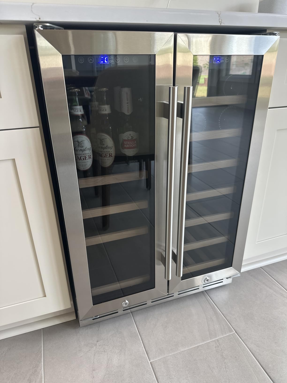 ORYMUSE 3.2 Cu.Ft Beverage Refrigerator, 130 Can Mini Fridge with Glass Door & Digital Temperature Control, Compressor Cooling Freestanding Cooler for Soda, Beer, Wine, Home, Office & Bar - Silver customer photo 2