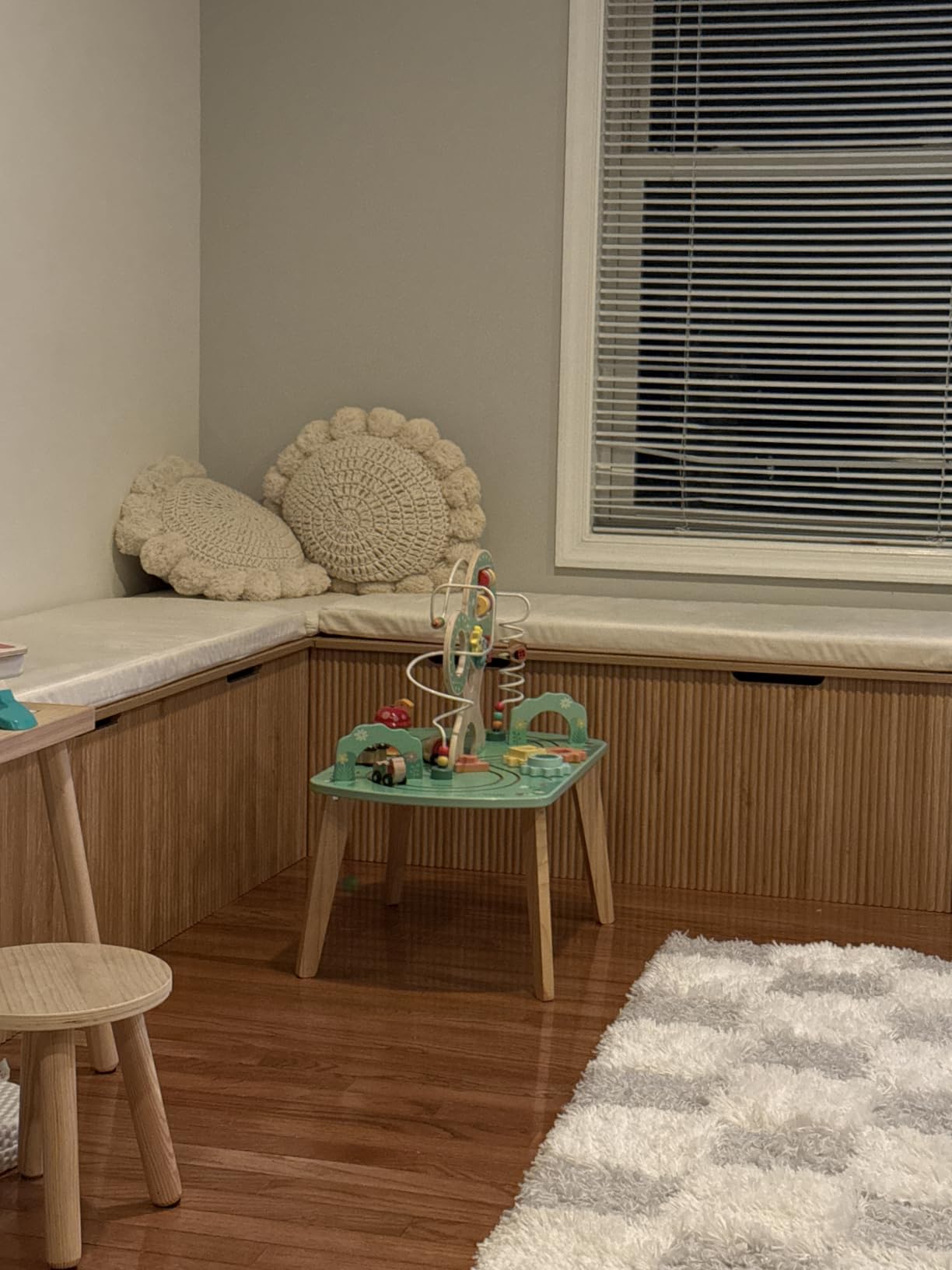 Bobve L-Shape Storage Bench with Cushion, Backless Corner Dining Bench, Kitchen Dining Nook Bench with Hidden Storage for Dining Room, Kitchen, Entryway (Natural Wood) customer photo 1