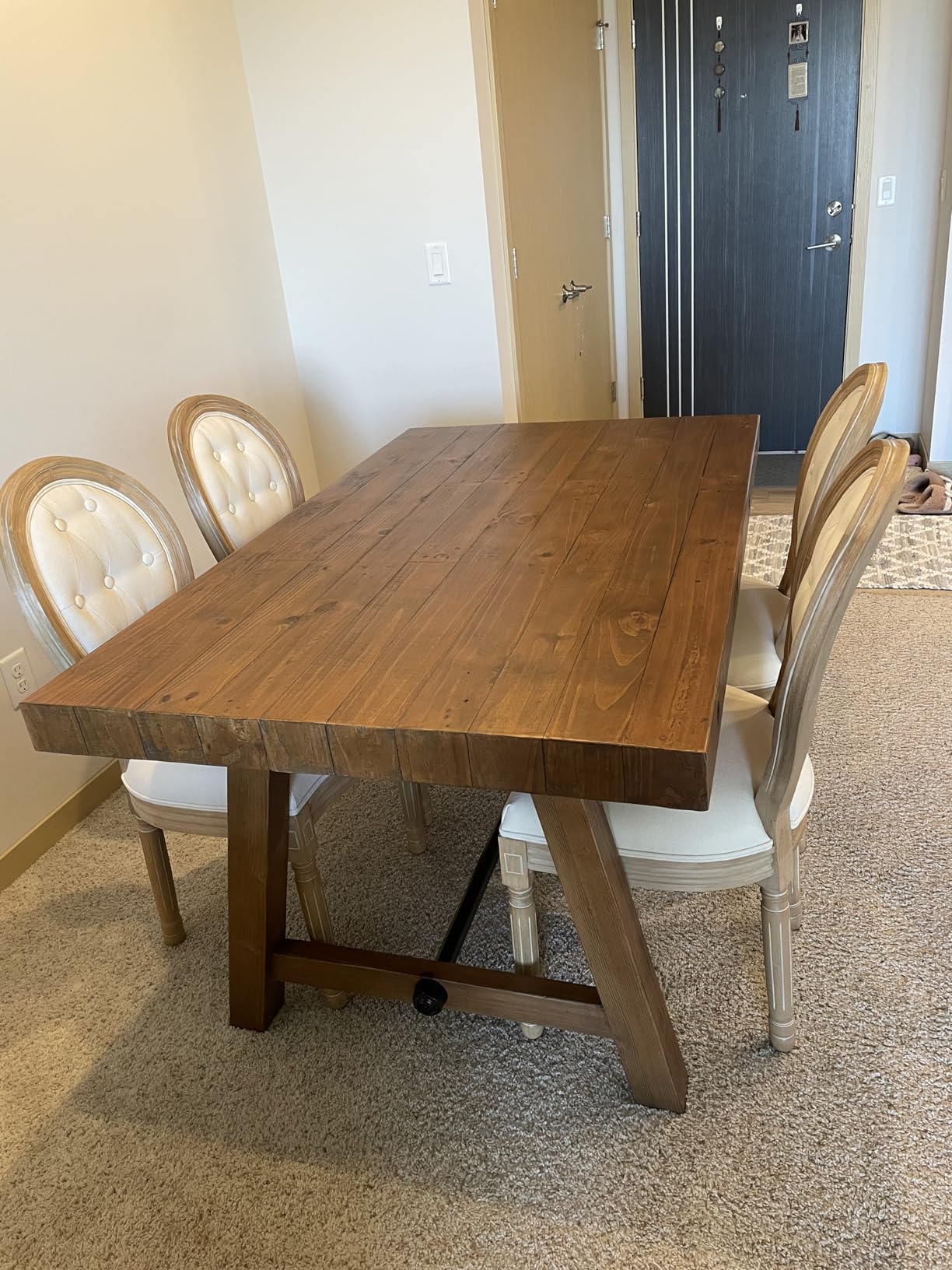 Rustic Dining Table for 4-6 People, 59