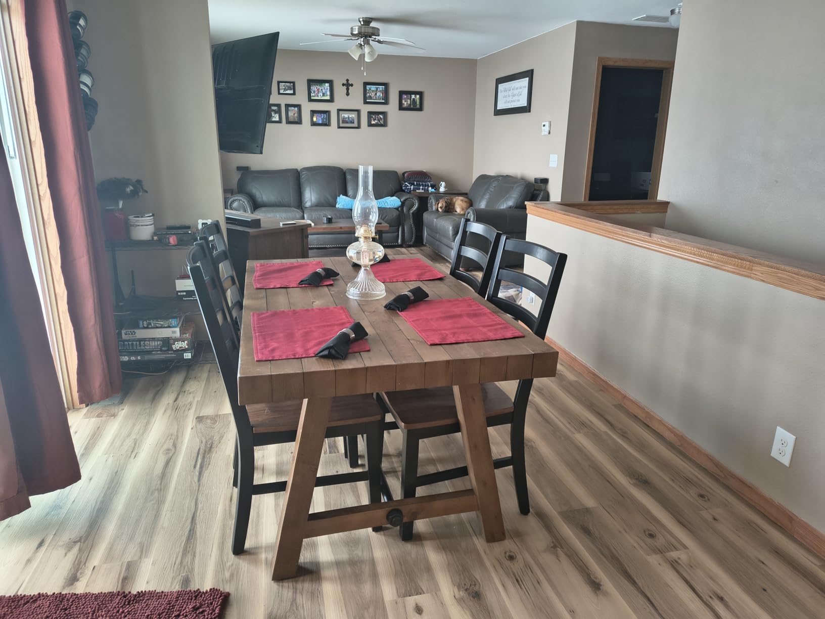 Rustic Dining Table for 4-6 People, 59