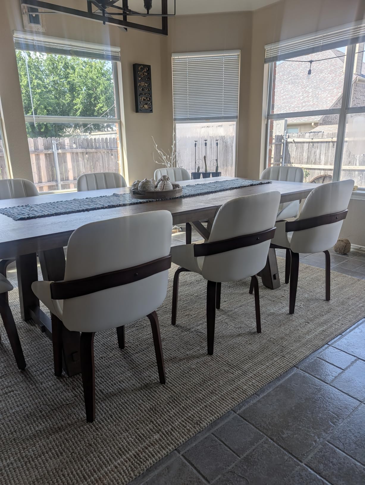 Swivel Dining Chairs Set of 4, Black Leather Dining Room Chairs | Mid Century Modern Upholstered Kitchen Vanity Accent Chair, Walnut Backrest Support with Arm, Sturdy Wood Leg (Black, Set of 4) customer photo 2