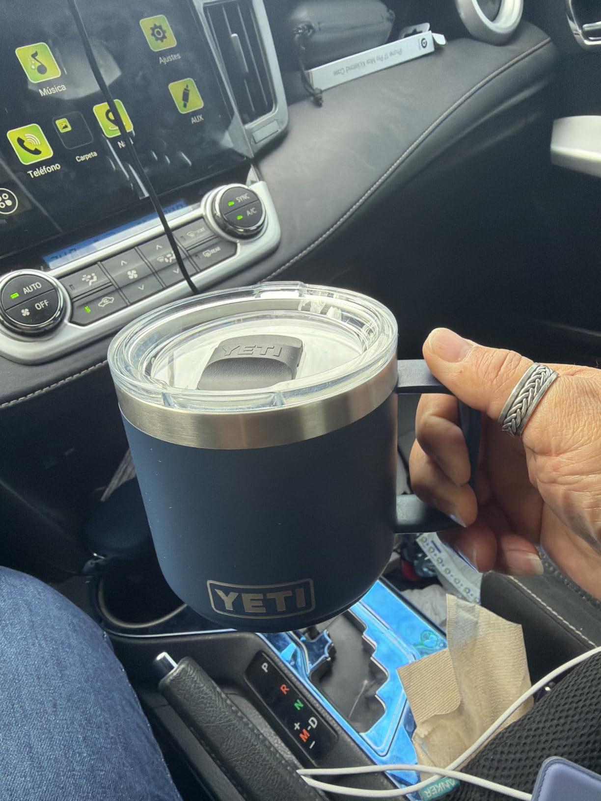 YETI Rambler 14 oz Ceramic Lined Stackable Mug, Cape Taupe | Double-Wall Vacuum Insulated, Stainless Steel with MagSlider Lid customer photo 2