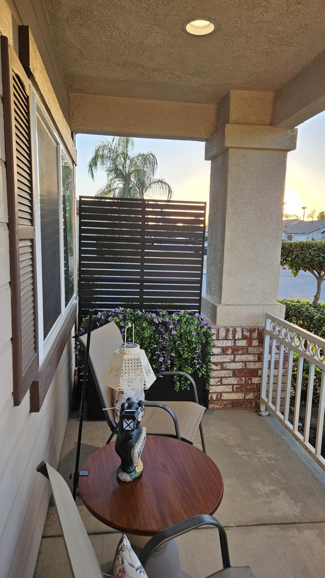 Metal Privacy Screen Outdoor Freestanding Fence Panel, 72