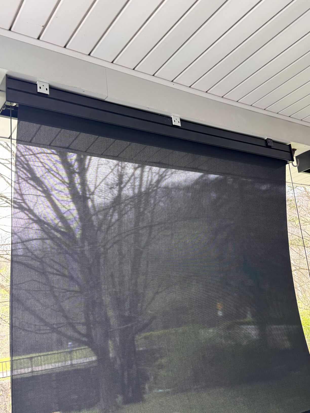 Yoolax Motorized Outdoor Shades for Patio 2-16 FT Wide Built-in Solar Power | Customized Electric Sun Shade, Retractable Patio Screens for Porch, Smart Outdoor Blinds with Remote App Control, 1% Openness customer photo 2