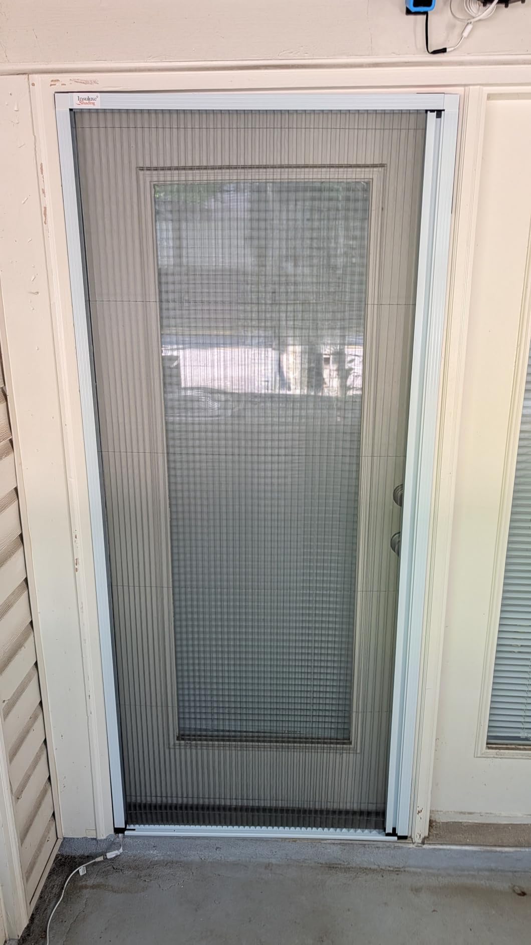 Custom Size Retractable Screen Door with Aluminum Frames and Durable Mesh Keeps Bugs Out No Drill Installation Made in Canada No Duties (White Frame) customer photo 2