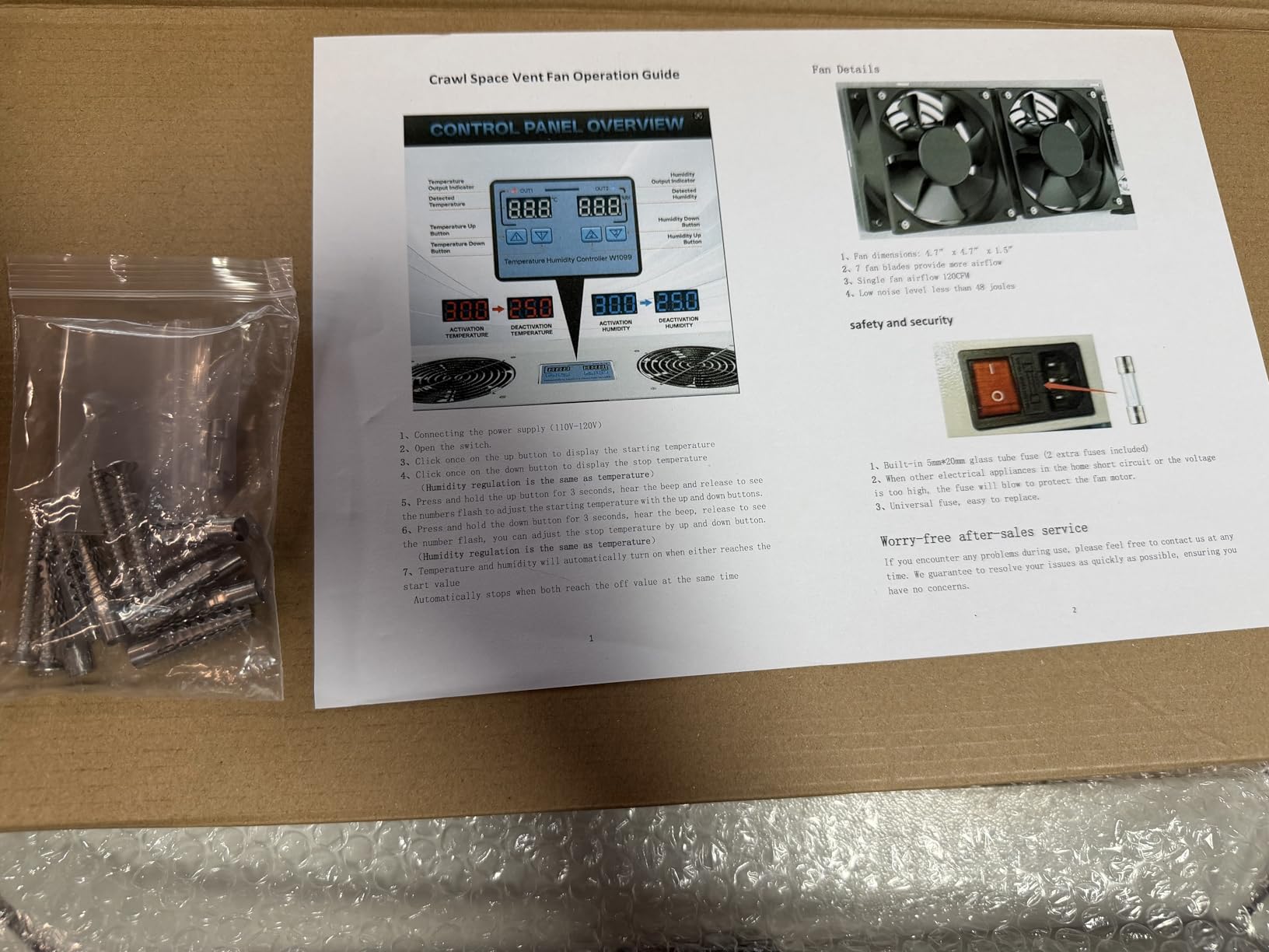 240 CFM Crawlspace Vent Fan with Thermostat, Humidistat, For Moisture Reduction, Radon Mitigation, Freeze Protection, 3-year warranty customer photo 1