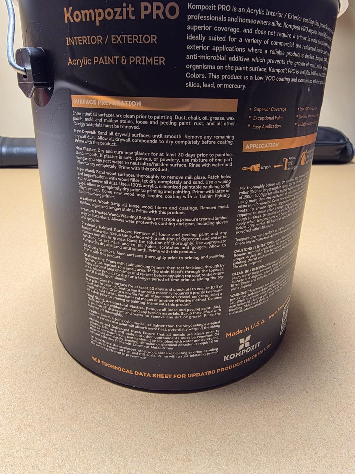 Acrylic Paint & Primer (2-in-1) - White Satin - Interior & Exterior Painting House - Walls, Ceilings, Doors, Trim All-purpose, Quick-drying, Odorless Paint - Made in USA (1 Gallon) customer photo 2