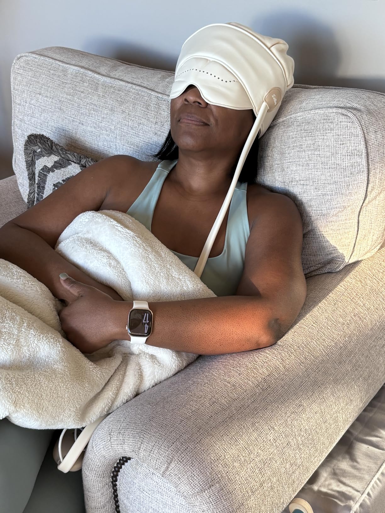 FSA Eligible HSA Approved Head Massager for Headaches, Eye Massager with Heat, 2200 mAh Electric Rechargeable Head Tool for Stress Relief, Migraine Relief Massager for Forehead, 6 Zone Kneading customer photo 1
