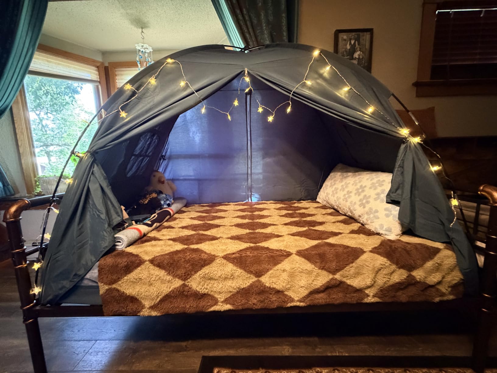 Bed Tent Twin and Full for Kids, Canopy Privacy Sleep Tent Indoor Bunk | Cozy playhouse & reading nook, breathable & portable. Easy setup & storage. Fun gift for toddlers. customer photo 2