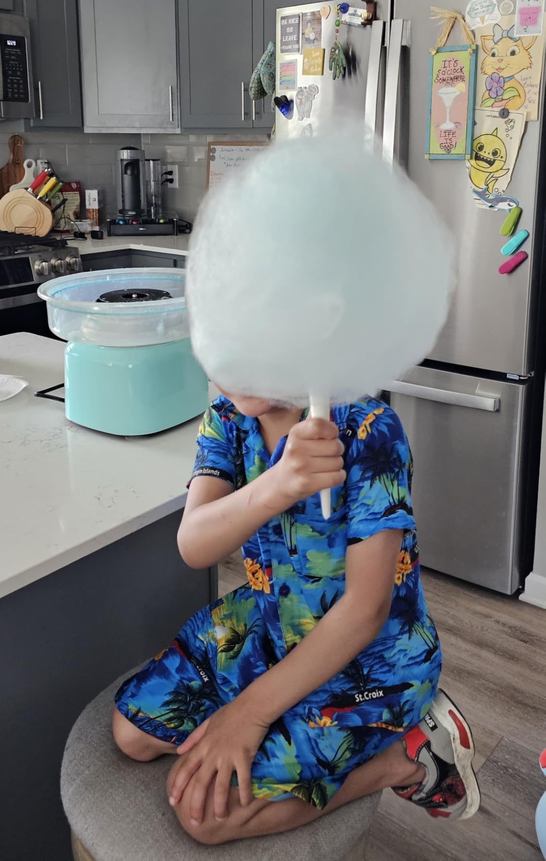 Cotton Candy Machine - Cotton Candy Machine Commercial w/ 15 inch Stainless Steel Bowl, Sugar Scoop, Cotton Candy Maker for Home, Party, 1000W Hard Candy Cotton Candy Maker for Birthday customer photo 2