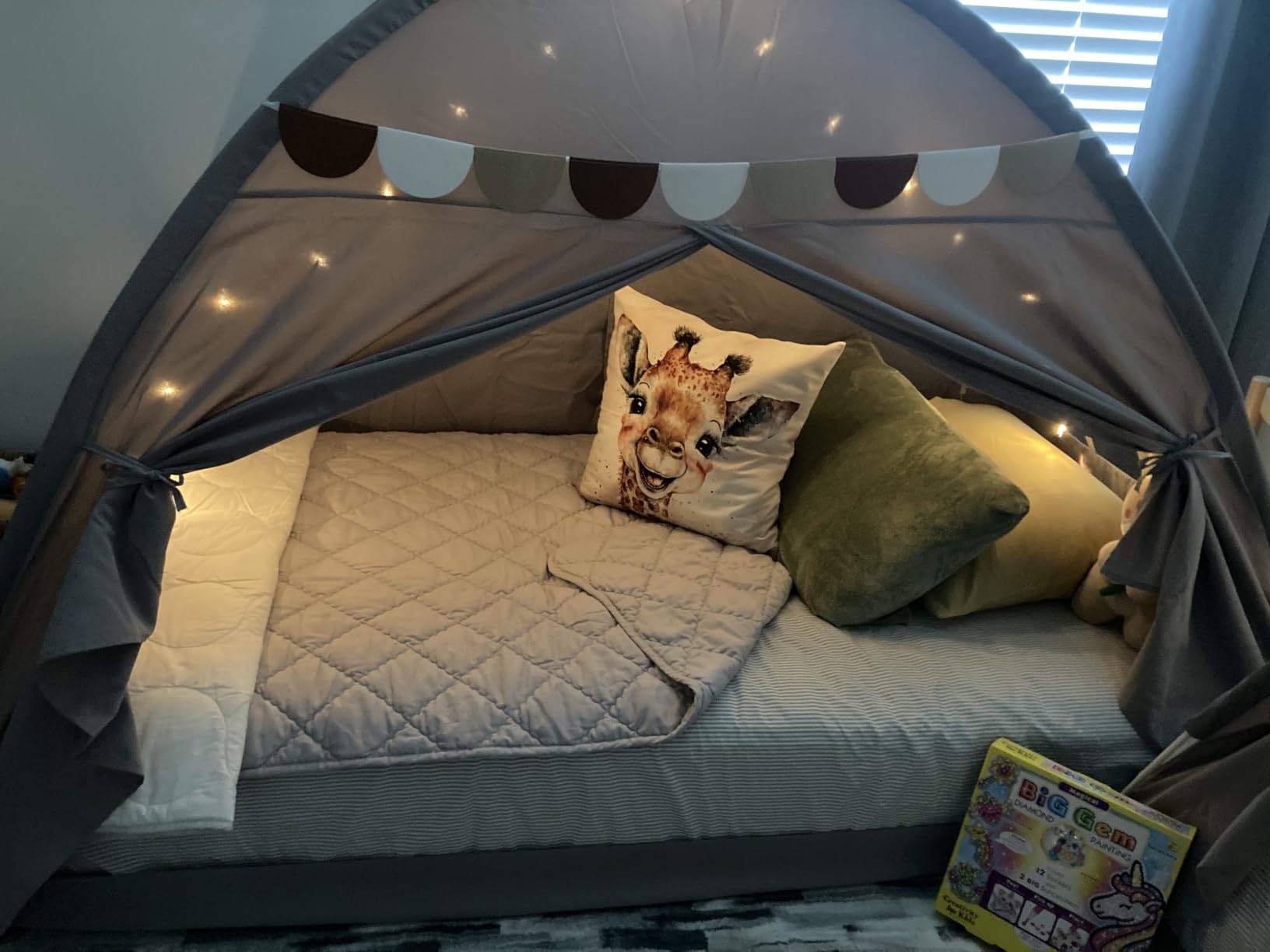 Twin Bed Toddler Canopy Tent, Kids Indoor Canopy Space Galaxy Sleep Tent | Twin Size Bed Tents Canopy Playhouse Privacy Blackout Bunk Floor Tents Indoor for Boys Girl Birthday, Christmas House Gift customer photo 1