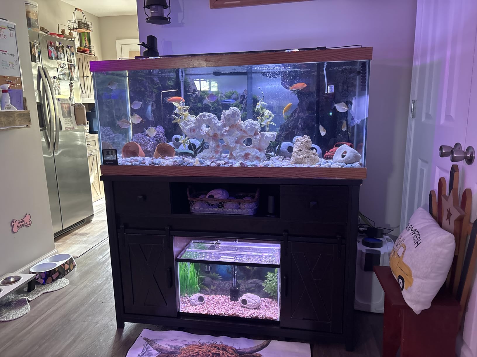 Miereirl 100-150 Gallon Fish Tank Stand Aquarium Stand with Cabinet Storage | Ample Storage, Metal Frame, 60'' Reptile Terrarium, Black, for Home Office Living Room customer photo 1