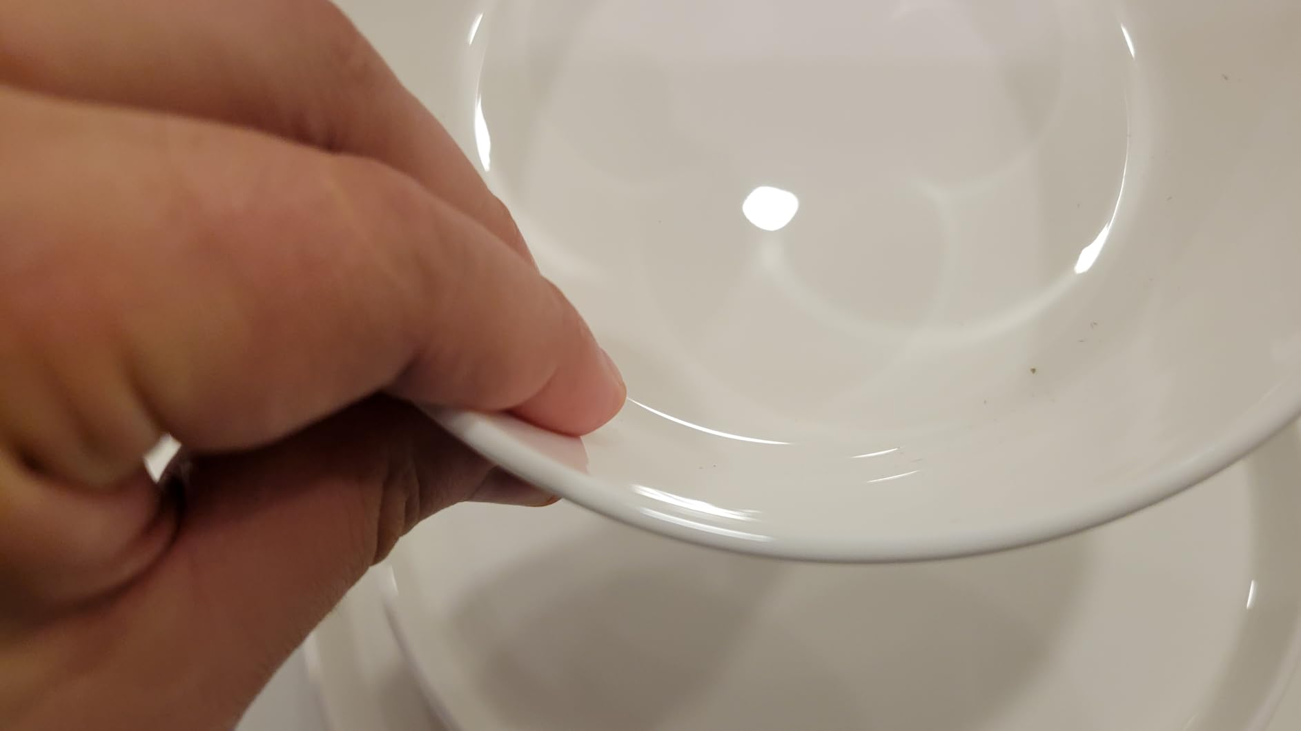 Mikasa Rylee High Rim 12 Piece Bone China Durable Chip Resistant Lightweight Dinnerware Set, Service for 4, White customer photo 2