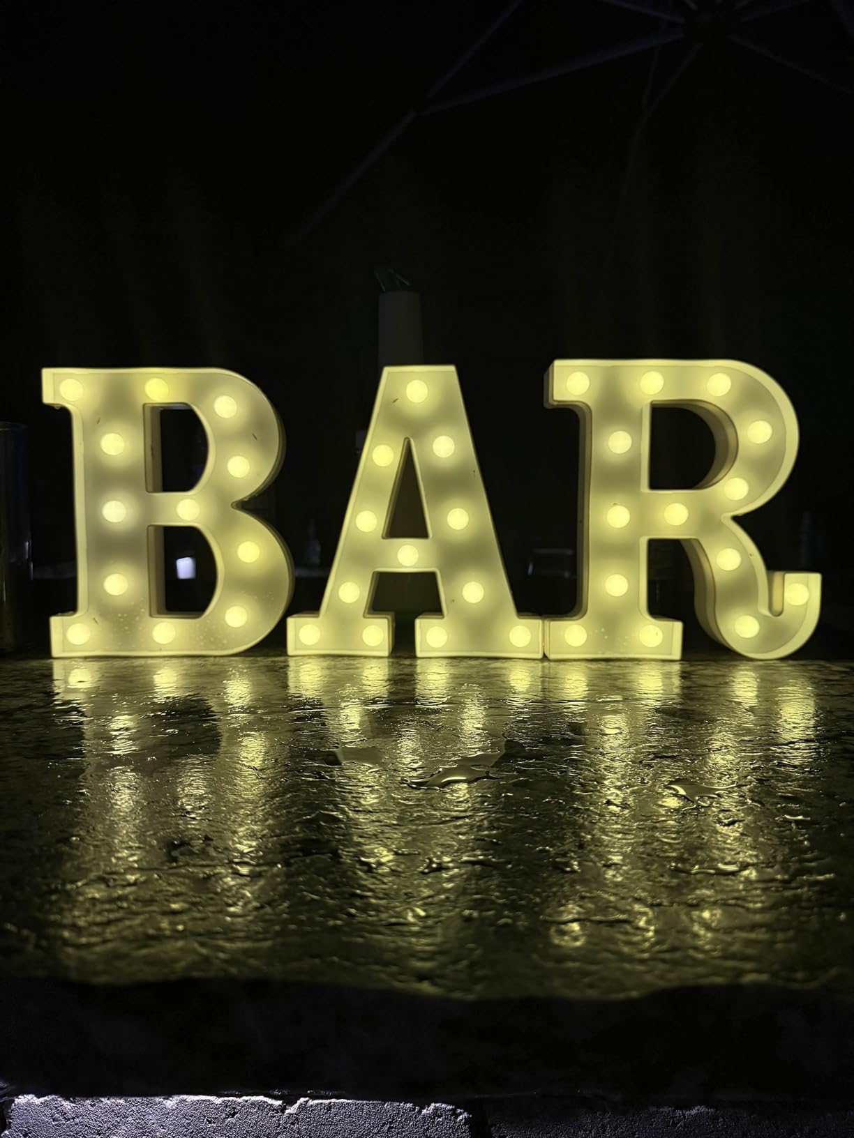 Pooqla BAR Sign for Home Bar Decor, Vintage LED Light Up Bar Sign | BAR Letters with Lights Battery Operated, Light Up Marquee Bar Sign for Party Decor, Anniversary Birthday Gift for Him Men customer photo 2