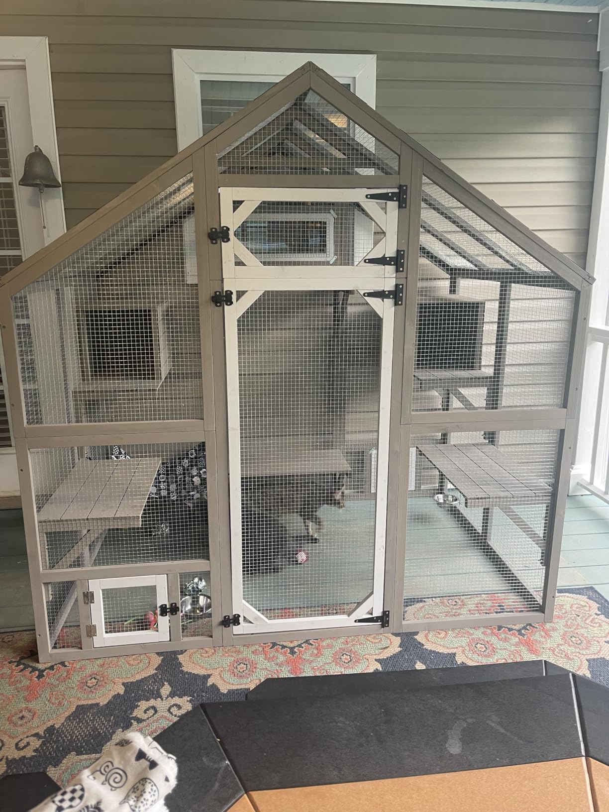 PetsCosset Extra Large Outdoor Cat Catio Walk-in Window Cat Patio Enclosure | Catio for Multiple Indoor Cats, Wooden Cat House with Weatherproof Roof, 8 Platforms, 2 Resting Boxes & 2 Bridges for Backyard customer photo 2