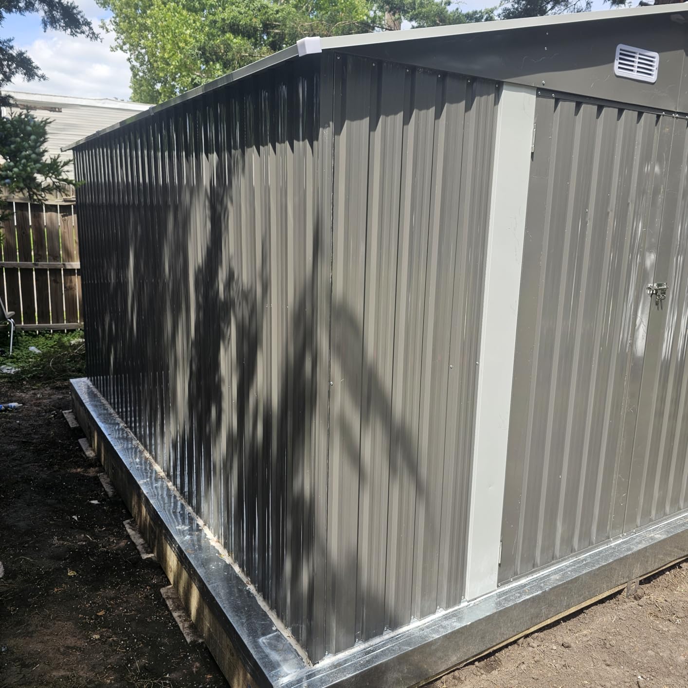 23x22 Outdoor Storage Shed, Extra Large Metal Garage Building, Heavy Duty Double Garage Shed with Side Door & 16 GA Steel Frame, Waterproof 2 Car Sheds for Car, Truck, Bike, Tool Storage, Cream customer photo 1