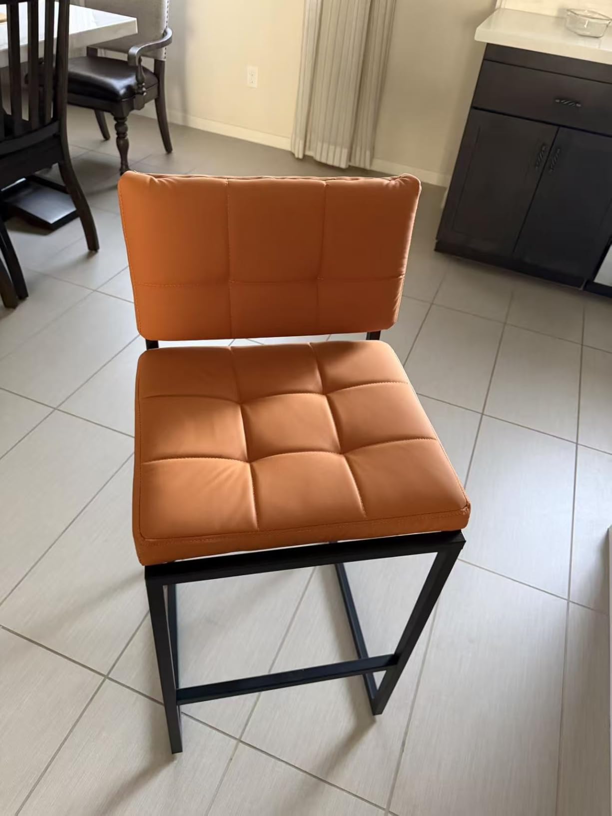 Bar Stools Set of 4, Modern Counter Height Bar Stools, Coffee, 24