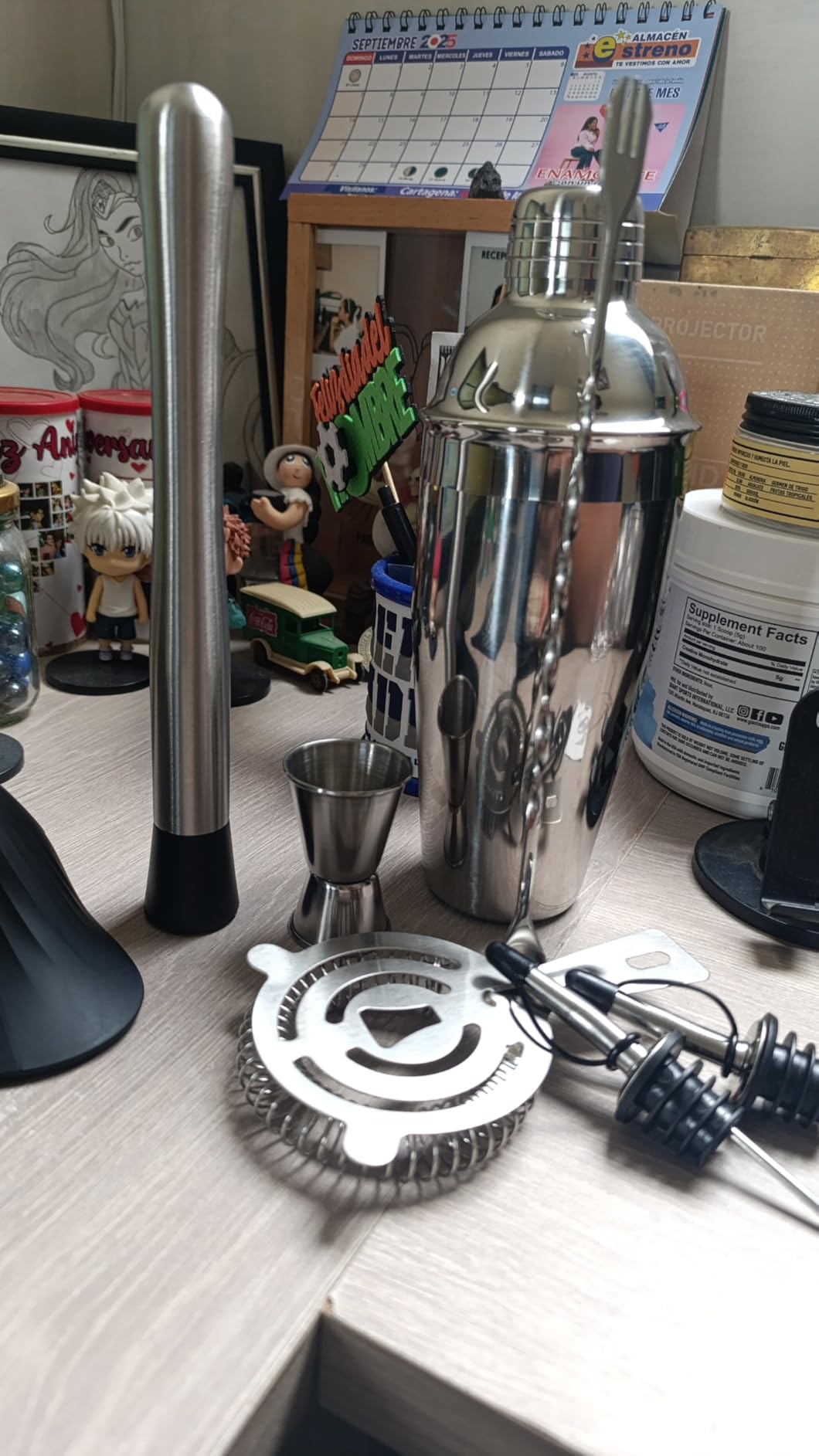 Cocktail Shaker Set, 7-Piece Bartender Kit, Mixology Kit, Bar Set | Stainless Steel Cocktail Making Kit for Home Bar and Parties with Martini Shaker, Jigger, Strainer, Muddler and Pourers customer photo 1