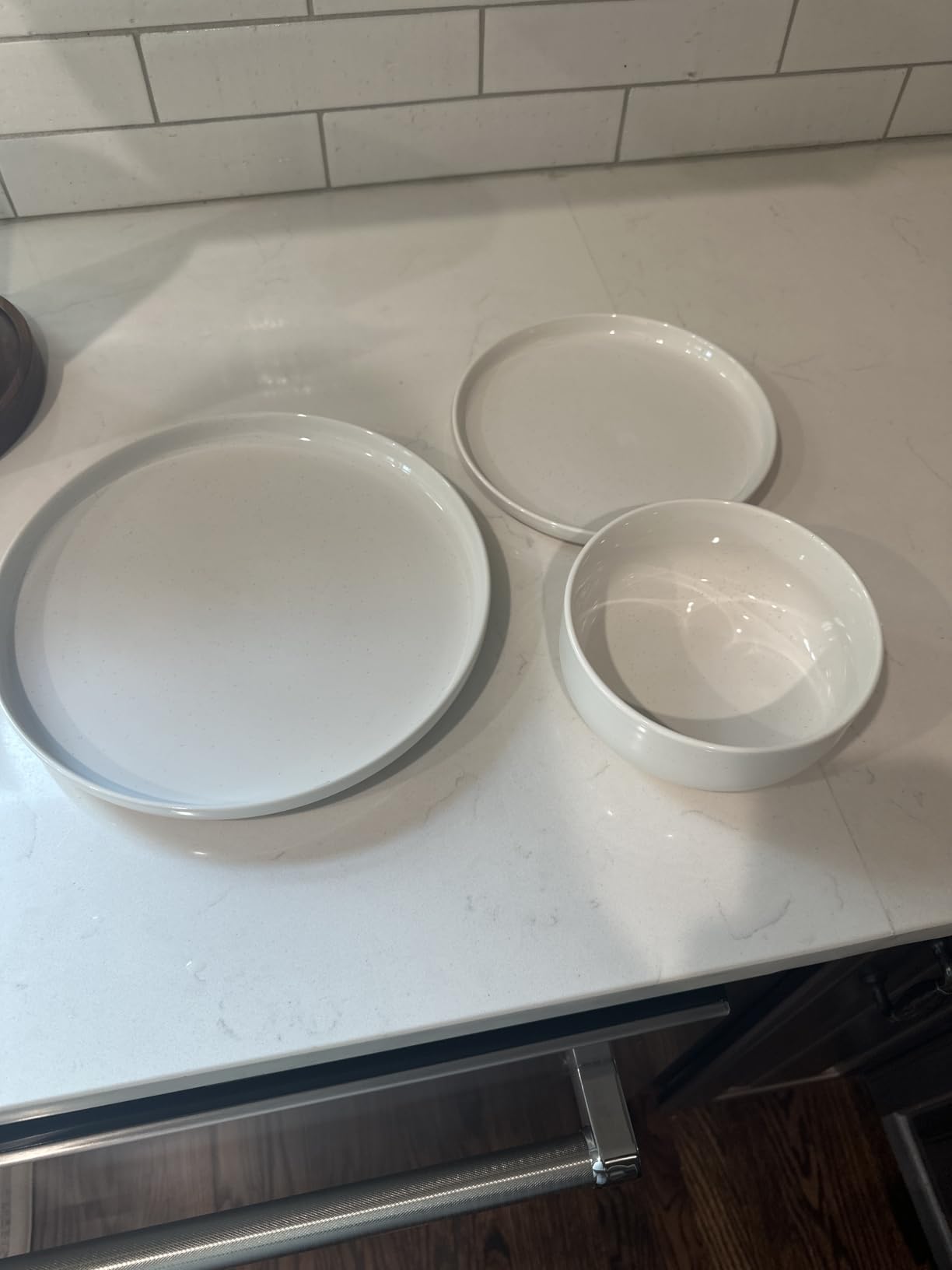 Umite Chef Dinnerware Set for 4, 12 Pieces Plates and Bowls Set | Scratch Resistant Ceramic Dishes, Porcelain Dinner Set, Microwave & Dishwasher Safe, Cream White Kitchen Stoneware Dinnerware customer photo 1