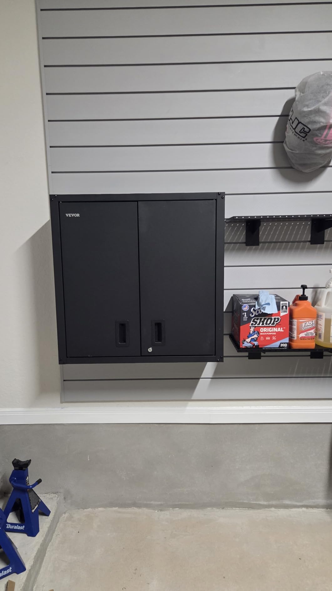 VEVOR Metal Wall Cabinet, 30W x 12.2D x 30H Inch, Steel Floating Hanging Storage Cabinet with Locking Doors and Adjustable Shelf for Garage, Basement, Kitchen, Warehouse Assembly Required, Black customer photo 1