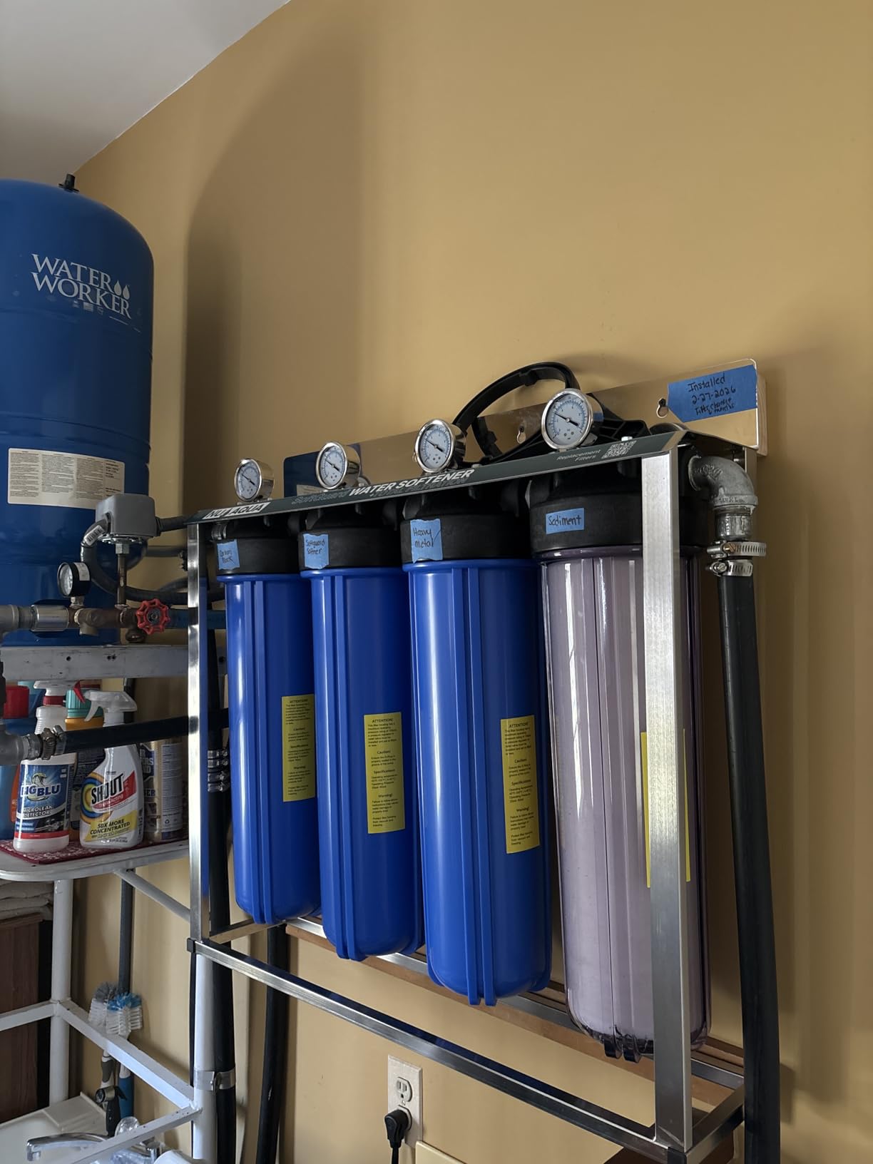NU Aqua 4-Stage Salt Free Water Softener Whole House Water Filter System | 20