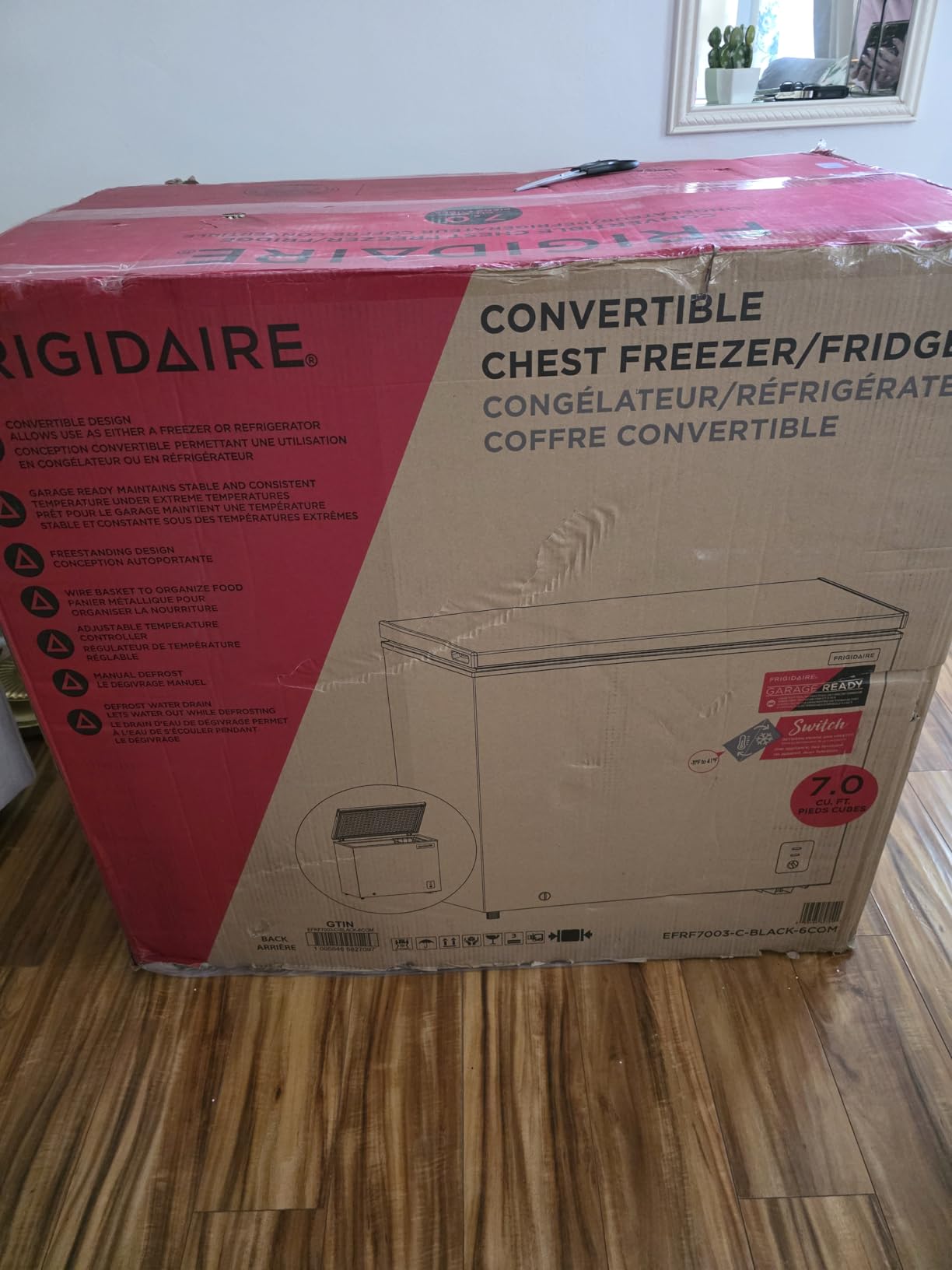 Frigidaire Chest Deep Freezer, 2.0 Cu. Ft. Capacity, Adjustable Thermostat-Removable Vinyl Coated Wire Basket-Easy Defrost Drain- Garage Ready- Pearl White customer photo 2