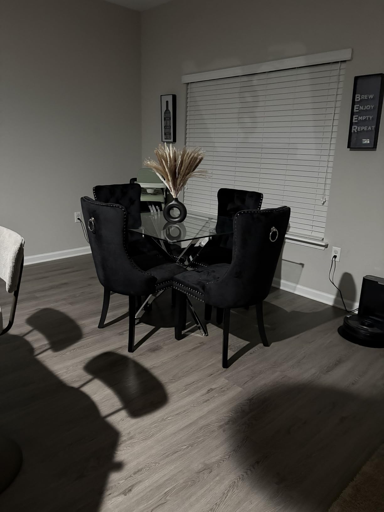 Glass Dining Table Set for 4 with 36
