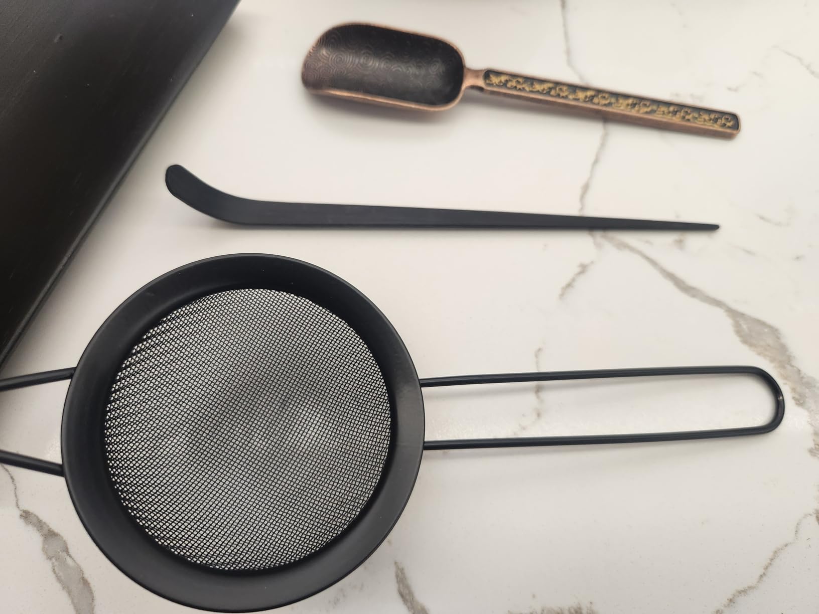 ZENSO Premium Matcha Whisk Set - 10 Piece Japanese Matcha Tea Ceremony Kit | Matcha Bowl, Tea Canister, Purple Bamboo Whisk, Whisk Holder, Sifter, Scoop & Scoop Holder, Cup, Cloth, Spoon - Dark Gray customer photo 1
