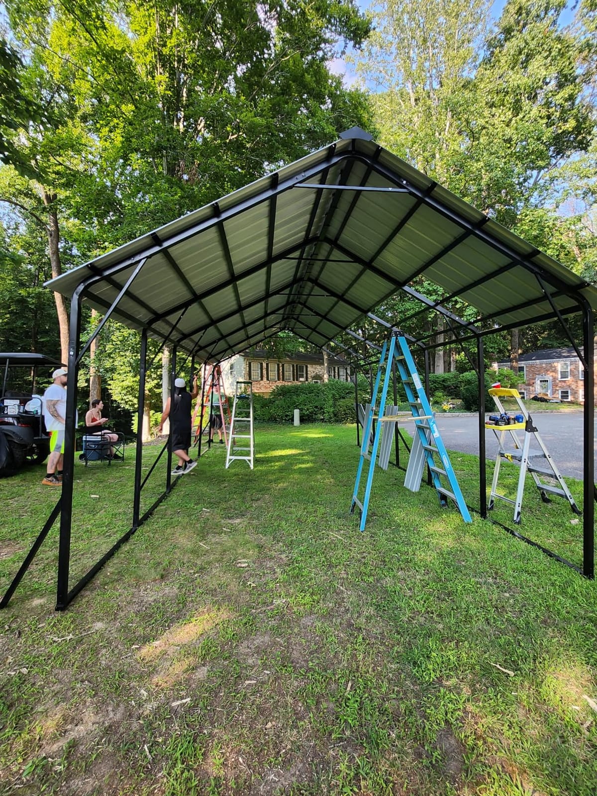 GarveeLife Carport 10x20 ft Portable Garage | Car Port with 200 g PE Tarp Canopy / with 2 Roll-Up Doors and 4 Windows / for Temporary Paint Booth, Boats & Pickups Shed customer photo 1