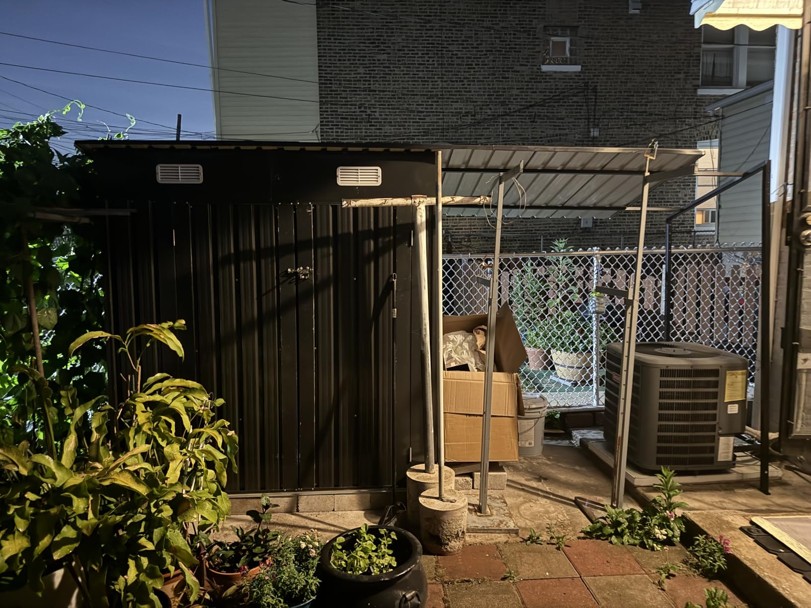 Aoxun 5.6x3.5FT Outdoor Storage Shed & Hardtop Gazebo Combo | 12x3.5FT Metal Lean to Shed with Open-Sided Pergola, 2-in-1 Durable Garden Tool Shed for Patio, Backyard, Deck customer photo 1