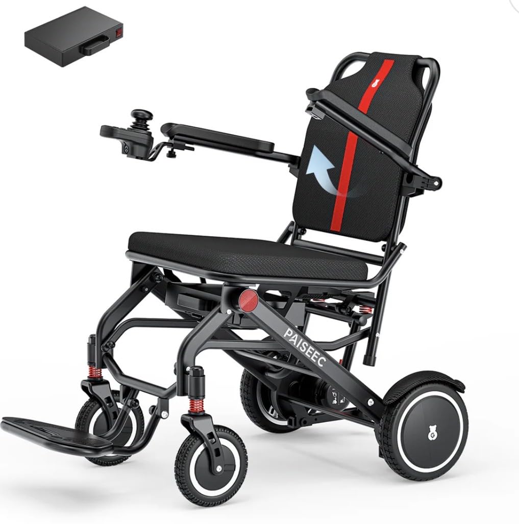 Paiseec Lightweight Folding Electric Wheelchair for Adults, Only 32 lbs | Portable Electric Wheelchair Foldable, Power Wheelchair Lightweight, Airline Approved for Travel, Outdoor & Indoor customer photo 1