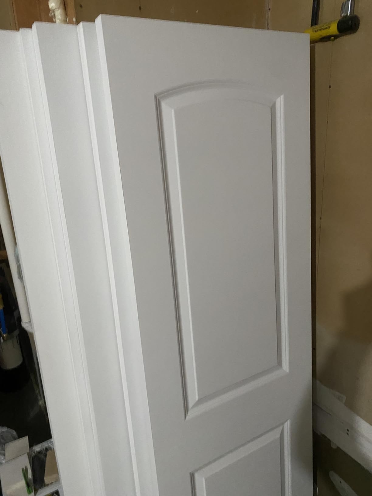 BARNSMITH 30x80 in Raised 2-Panel Arch Top White Primed Interior Door Panel | Smooth Classic Paintable Hollow Core Interior Door Slab, for Swing, Pocket, Sliding Door, Durable and Lightweight customer photo 2